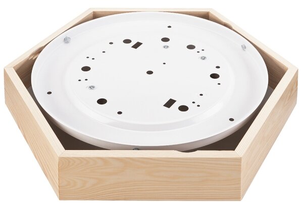 Stropní svítidlo HEX NATURAL 2xE27/60W/230V pr. 43 cm borovice