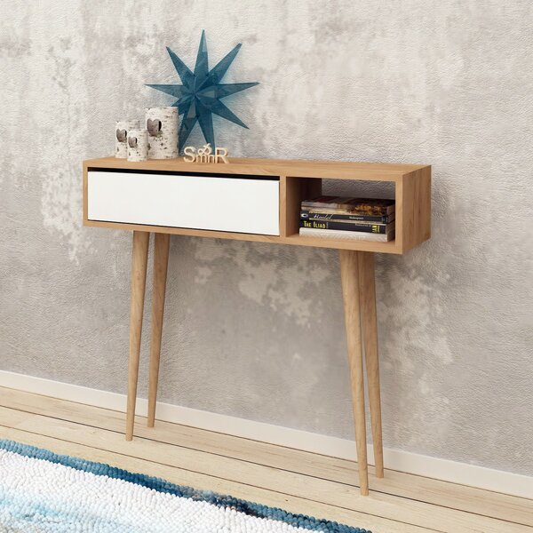 Hanah Home Konzolový stolek Oseyo 100 cm dub přírodní/bílý