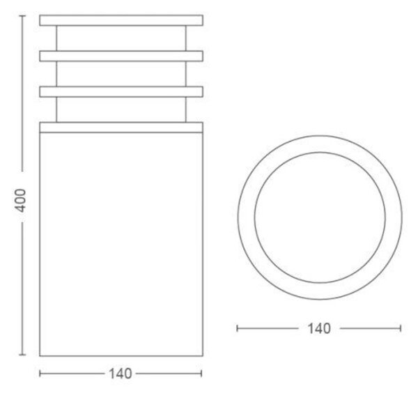 PHILIPS HUE Hue White Venkovní sloupkové svítidlo Philips Lucca 17402/93/P0 antracitové, 2700K, 40cm