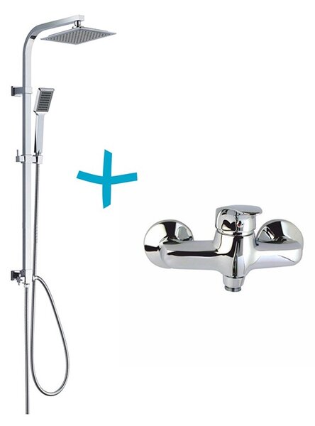 Sprchová souprava Sonáta-plast. hlavová sprcha a jednopolohová ruční sprcha vč. sprch. baterie 150mm