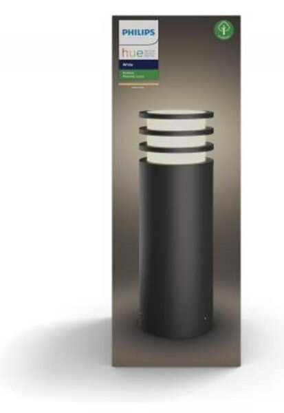 PHILIPS HUE Hue White Venkovní sloupkové svítidlo Philips Lucca 17402/93/P0 antracitové, 2700K, 40cm
