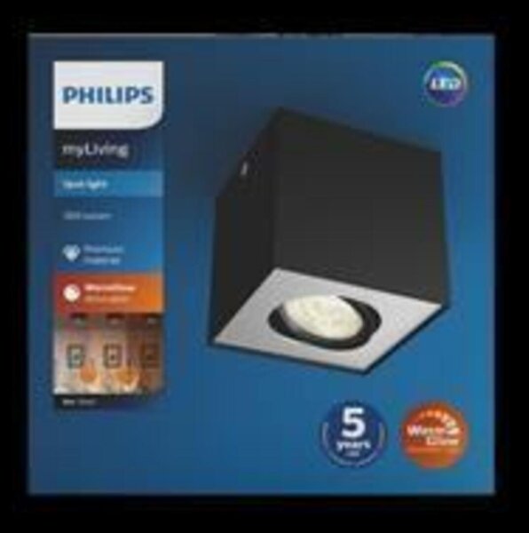 LED Bodové svítidlo Philips Box 50491/30/P0 černé 1x4,5W