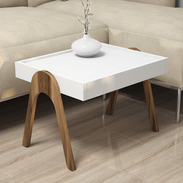 Hanah Home Sada odkládacích stolků Roma 53,6 cm ořech/bílá