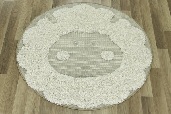 Balta Kulatý dětský koberec SMILE 15545/653 Ovečka krémový Rozměr: průměr 120 cm