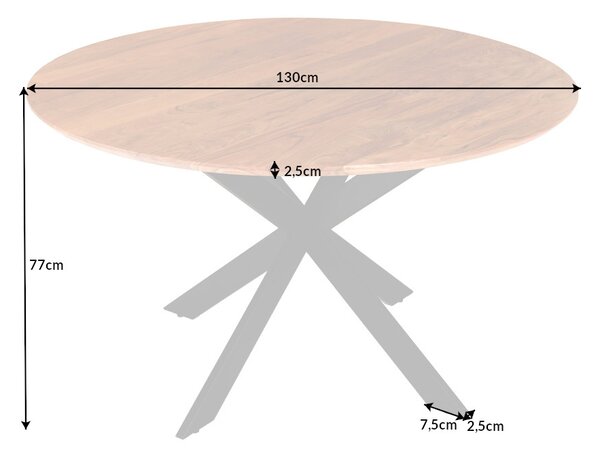 Kulatý jídelní stůl Fabrico 130 cm akácie