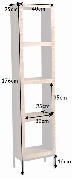 Designový regál Thunder 176 x 40 cm mango