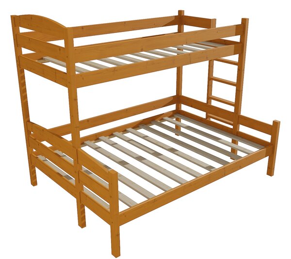 Vomaks Patrová postel s rozšířeným spodním lůžkem PPS 001 Rozměr: 100/140 x 180 cm, Umístění žebříku: vpravo, Povrchová úprava: moření olše