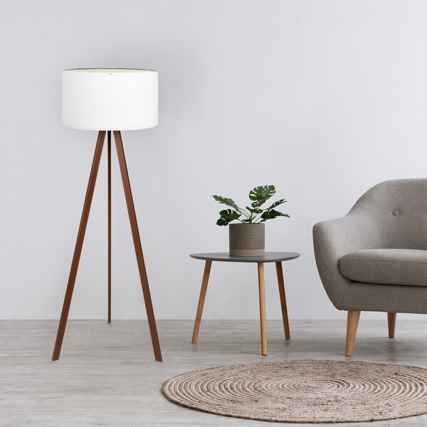 Stojací lampa AYD 1xE27/60W/230V bílá/hnědá