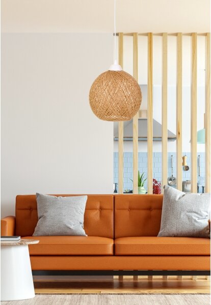 Lustr na lanku JUTE 1xE27/60W/230V béžová