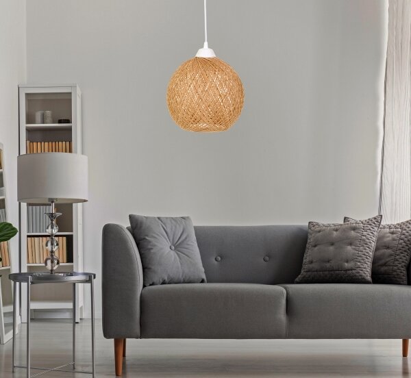 Lustr na lanku JUTE 1xE27/60W/230V béžová