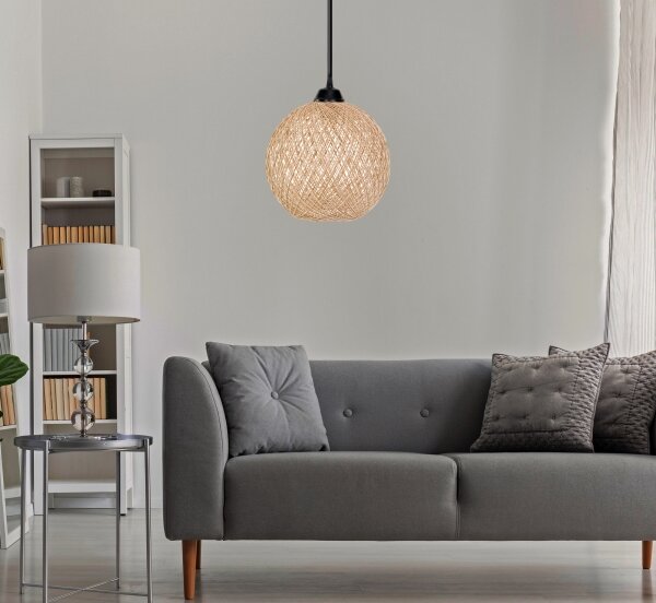 Lustr na lanku JUTE 1xE27/60W/230V béžová