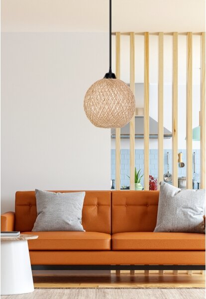 Lustr na lanku JUTE 1xE27/60W/230V béžová