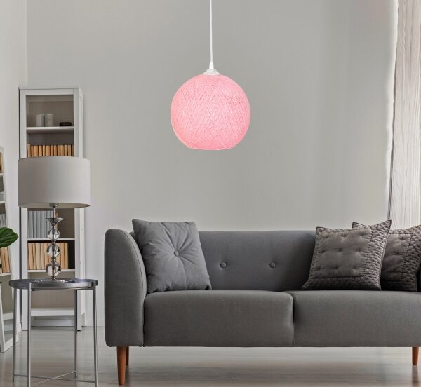 Lustr na lanku JUTE 1xE27/60W/230V růžová