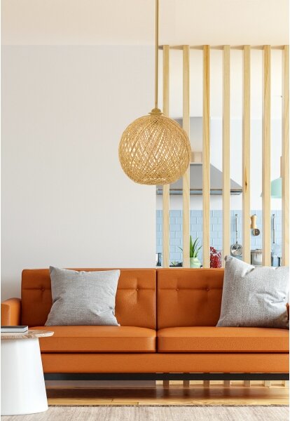 Lustr na lanku JUTE 1xE27/60W/230V béžová
