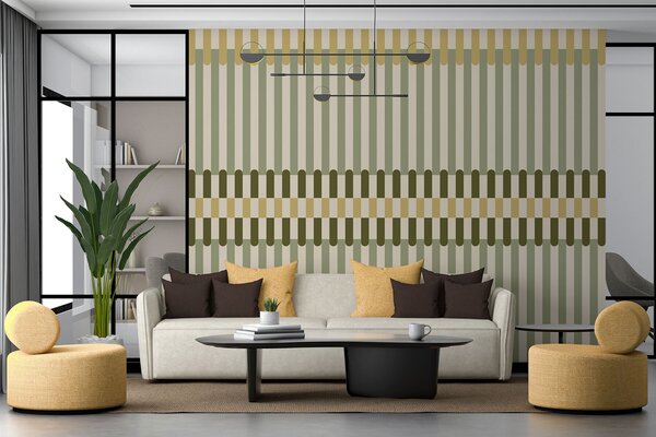Fototapety Pruhovaný vzor v zelených a pískových odstínech, Fototapety geometrie, w05150 : uwalls.cz