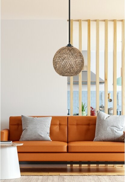 Lustr na lanku JUTE 1xE27/60W/230V hnědá