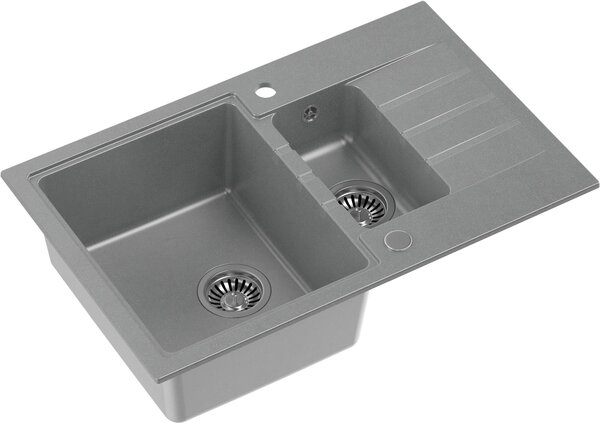 Quadron Comfort 156 dřez s baterií a příslušenstvím šedá/ocel HCQP57850SZ_3673500BS