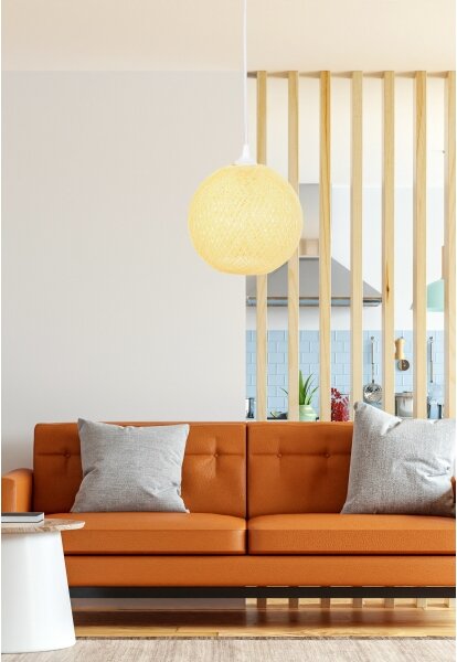 Lustr na lanku JUTE 1xE27/60W/230V žlutá