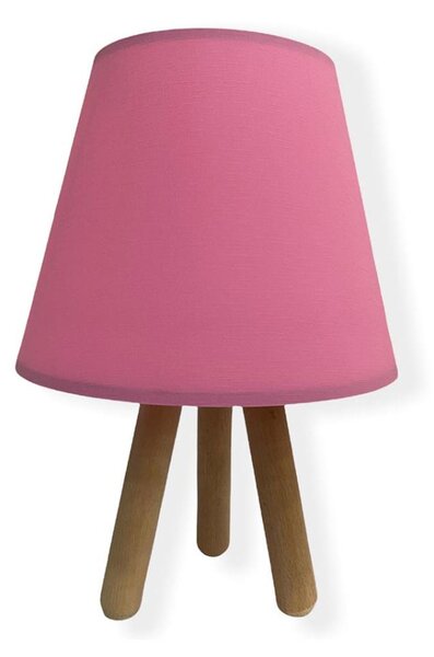 Stolní lampa WOOD 1xE27/60W/230V růžová