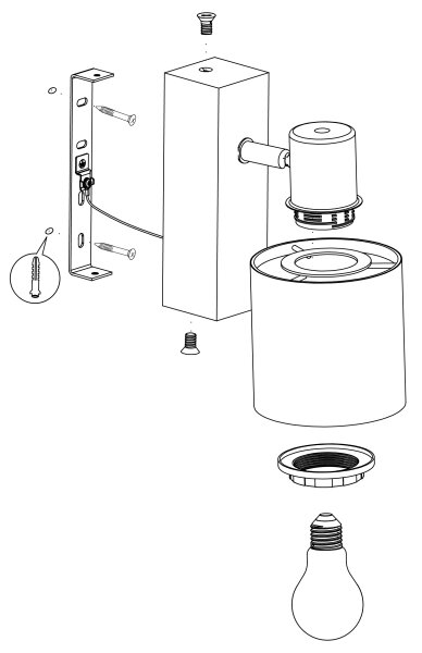 Eglo 99488 - Nástěnné svítidlo BATALLAS 1xE27/10W/230V