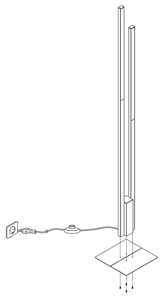 Eglo 900082 - LED RGBW Stmívatelná stojací lampa FRAIOLI-Z2xLED/16W/230V černá