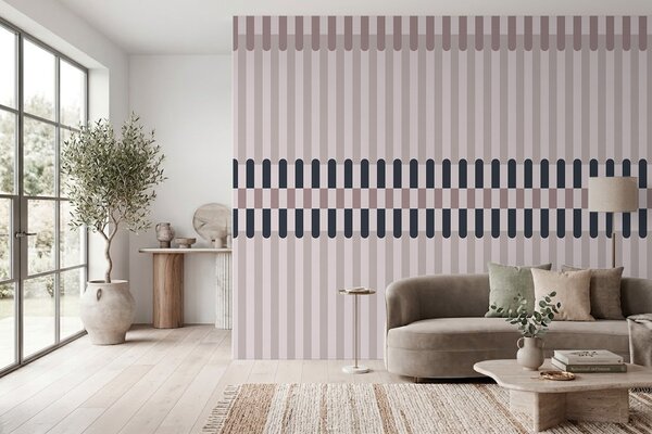 Fototapety Pruhovaný vzor v krémových a tmavě modrých odstínech, Fototapety geometrie, w05150v2 : uwalls.cz