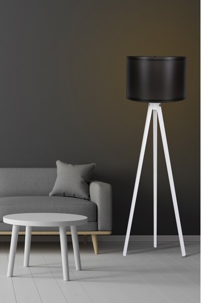 Stojací lampa AYD 1xE27/60W/230V černá/bílá