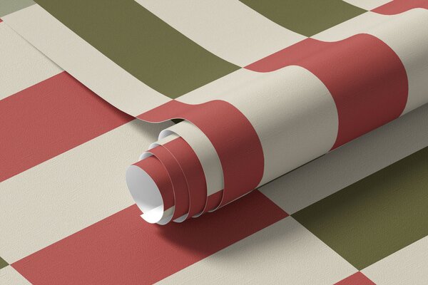 Fototapety Pruhovaný vzor v odstínech zelené a korálové, Fototapety geometrie, w05150v4 : uwalls.cz