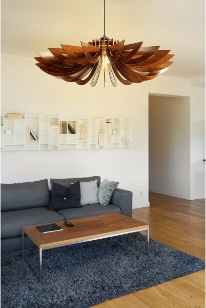 Lustr na lanku 1xE27/60W/230V hnědá pr. 52 cm