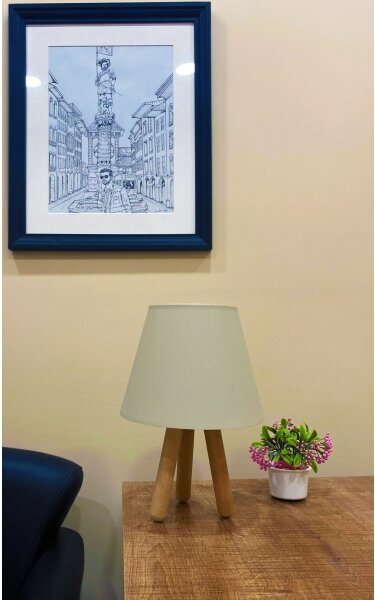 Stolní lampa WOOD 1xE27/60W/230V béžová