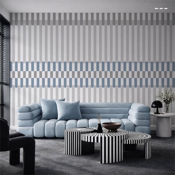 Fototapety Pruhovaný vzor v odstínech šedé a modré, Fototapety geometrie, w05150v6 : uwalls.cz