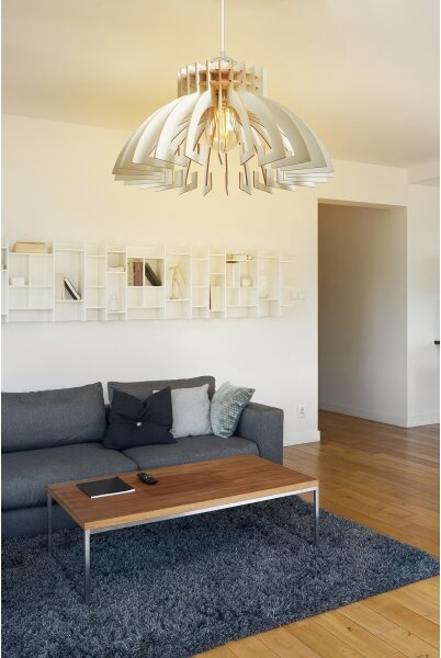 Lustr na lanku 1xE27/60W/230V bílá pr. 39 cm