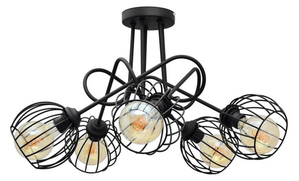 Přisazený lustr OXFORD 5xE27/15W/230V černá