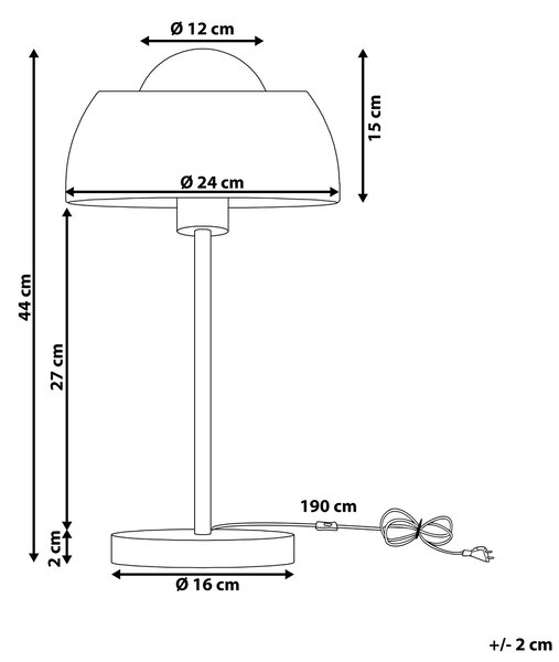 Stolní lampa SENETTE Kov Černá/Zlatá