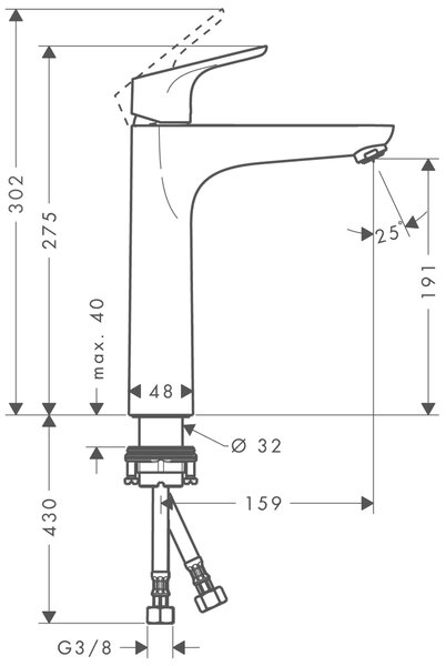 Hansgrohe Focus umyvadlová baterie stojící chrom 31518000