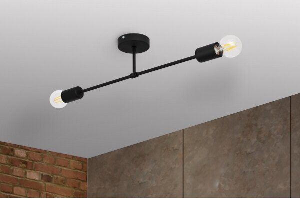 Přisazený lustr CAMBRIDGE 2xE27/15W/230V černá
