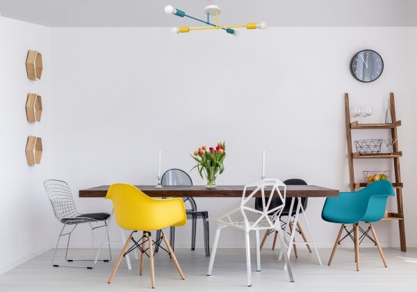Přisazený lustr CAMBRIDGE 4xE27/20W/230V modrá/žlutá