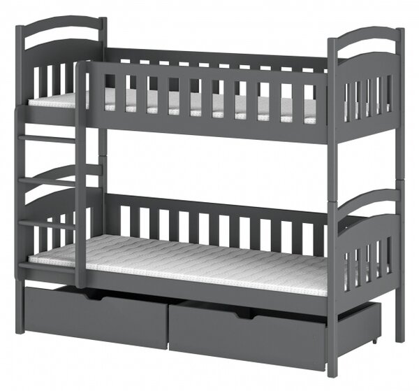 Dětská patrová postel MABEL - 70x160, grafit