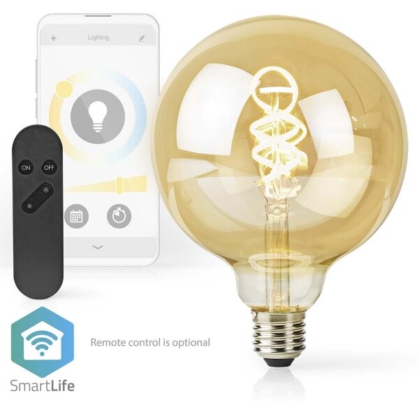 Nedis WIFILRT10G125 - LED Stmívatelná žárovka E27/4,9W/230V Wi-Fi 1800-6500K