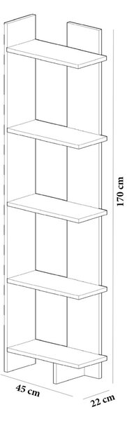 Kalune Design Knihovna Als černá/bílá