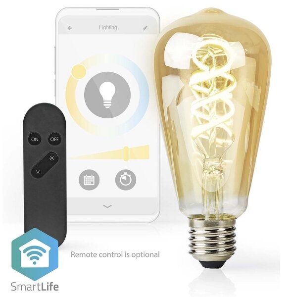 Nedis WIFILRT10ST64- LED Stmívatelná žárovka ST64 E27/4,9W/230V Wi-Fi 1800-6500K