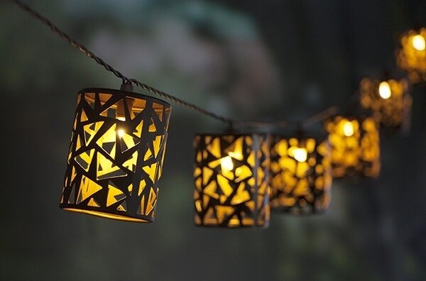 LED Solární řetěz 10xE12/3,65m IP44 teplá bílá