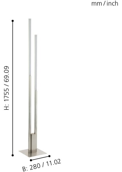 Eglo 55972 -LED RGBW Stmívat. stojací lampa FRAIOLI-C LED/34W/230V mat. chrom+DO