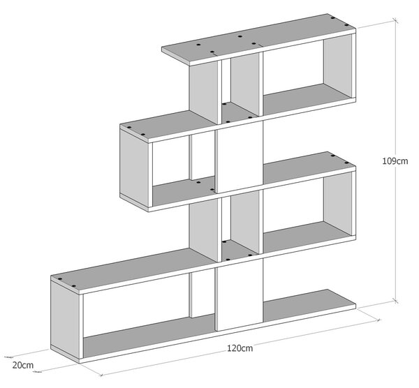 Kalune Design Knihovna Karlin II bílá