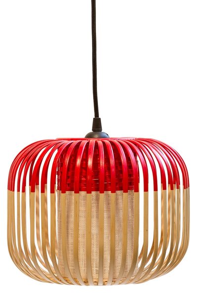 Závěsná svítidlo Forestier, Bamboo, stmívatelné, Červená, Obývací pokoj, Bambus, Design