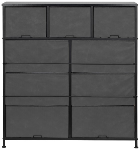 KOMODA, černá, tmavě šedá, 96/104/30 cm PBJ - Široké komody, Online Only