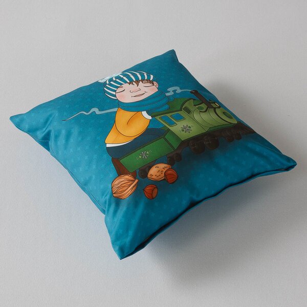 Povlak na dekorační polštář Veba GARBO tisk Chlapec s vláčkem Velikost: 40x40 cm
