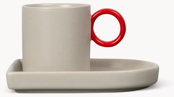 Porcelánové šálky na espresso's podšálky Niki, 2 ks