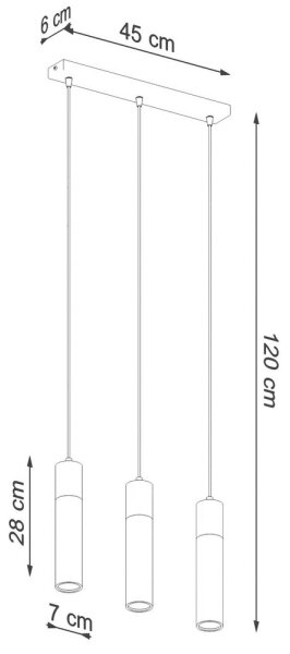 Sollux SL.0967 - Lustr na lanku ZANE 3xGU10/40W/230V beton/dřevo