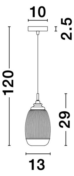 Nova Luce Mond E14 skleněné závěsné svítidlo 290x130mm